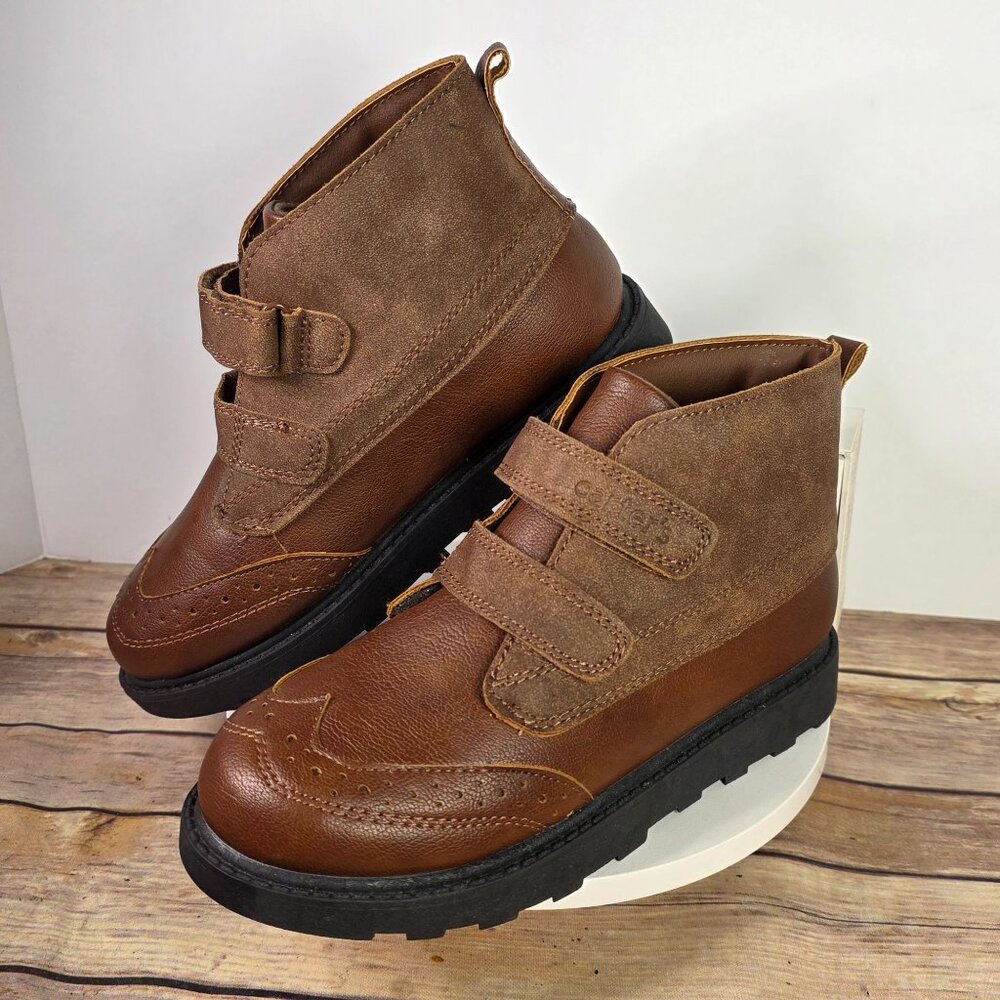 Toddler Carters Brown Faux Leather & Suede Boots Size 3M